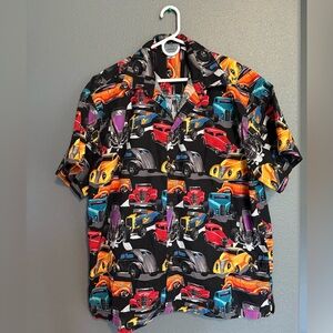 High Seas Trading Co. Colorful Vintage Car Print Shirt